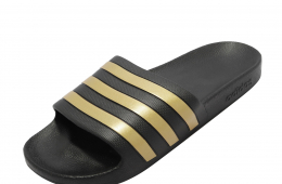 Adidas Adilette Aqua Core Black Gold Metallic