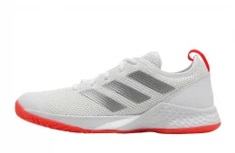 Adidas Court Control Footwear White Silver Metallic Solar Red
