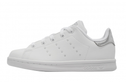 Adidas Stan Smith GS Footwear White Silver Metallic