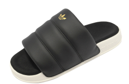 Adidas WMNS Adilette Essential Core Black Gold Metallic