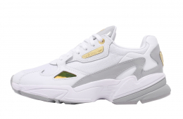 Adidas WMNS Falcon Footwear White Gold Metallic Grey Two