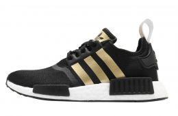 Adidas WMNS NMD R1 Core Black Gold Metallic Cloud White
