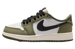 Air Jordan 1 Low GS Medium Olive / Summit White