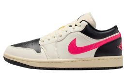 Air Jordan 1 Low Pale Ivory / Black / Racer Pink