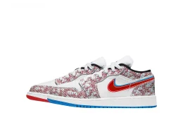 Air Jordan 1 Low SE GS White Blue Hero Bright Crimson