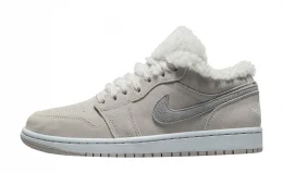 Air Jordan 1 Low WMNS Sherpa Fleece College Grey