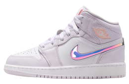 Air Jordan 1 Mid GS Barely Grape / White