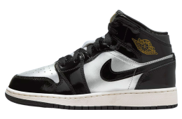 Air Jordan 1 Mid GS Black / Metallic Silver