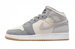 Air Jordan 1 Mid GS Cream Grey