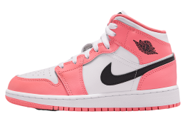 Air Jordan 1 Mid GS Pink Gaze / White