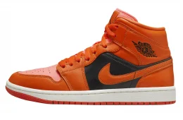 Air Jordan 1 Mid Orange Black
