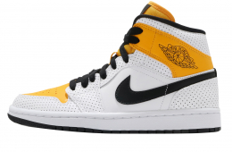 Air Jordan 1 Mid WMNS White Black University Gold