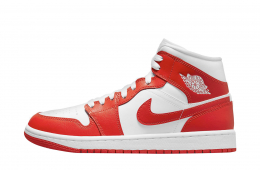 Air Jordan 1 Mid WMNS White Habanero Red