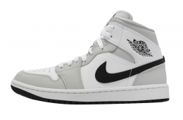 Air Jordan 1 Mid WMNS White Light Smoke Grey