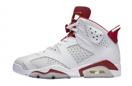 white and red jordan 6s