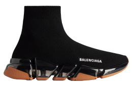 Balenciaga Speed 2.0 Full Clear Sole Recycled Knit Black / Orange