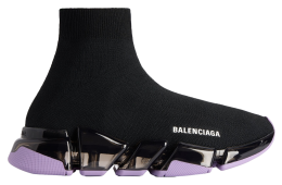 Balenciaga Speed 2.0 Full Clear Sole Recycled Knit WMNS Black / Lilac