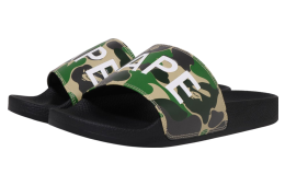 Bape Abc Camo Slide Sandals Green