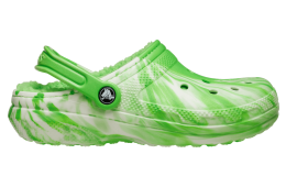 Crocs Classic Lined Glow-in-The-Dark Marbled Clog Green Slime