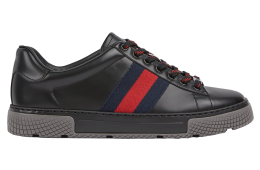 Gucci Ace With Web Black Leather S