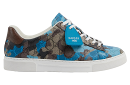 Gucci Ace With Web Blue / Light Blue Gg Fabric