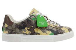 Gucci Ace With Web Green / Yellow Gg Fabric