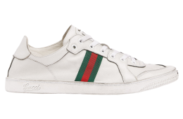 Gucci Stretch Low White Leather