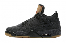 Levi s x Air Jordan 4 GS Black Denim Jun 2018 AQ9103 001 KicksOnFire