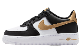 Nike Air Force 1 GS Black / White / Metallic Gold