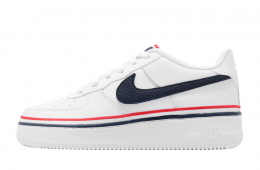 Nike Air Force 1 Low GS White Obsidian Red