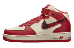 Nike Air Force 1 Mid Plaid Cream Red