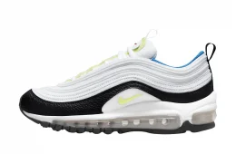 Nike Air Max 97 GS White Black Neon Yellow