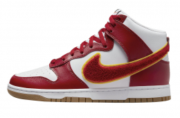 Nike Dunk High Chenille Swoosh White Gym Red