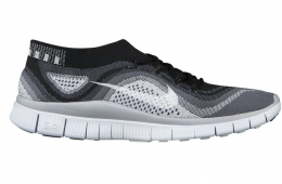 Nike Free Flyknit+ - Black / White - Dark Grey - Wolf Grey