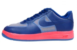 Nike Lunar Force 1 Fuse Leather -Wolf Grey / Deep Royal Blue - Atomic Red