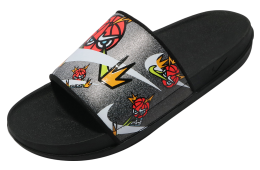 Nike Offcourt Slide Black White Turf Orange