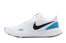 Nike Revolution 5 White Black Blue Hero
