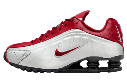 Nike Shox R4 Metallic Silver / Black / Team Crimson
