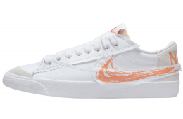 Nike WMNS Blazer Low Jumbo Scribble Swoosh White Orange