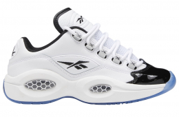 Reebok Question Low GS Patent Toe White Black