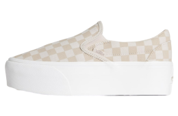 Vans Classic Slip-On Platform Checkerboard Checkerboard Mushroom Brown / Marshmallow White