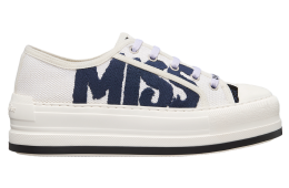 Walk n Dior Platform WMNS White / Deep Blue Embroidered Cotton