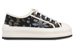 Walkndior Platform WMNS Black Multicolor Embroidered Cotton / Cabinet De Curiosités Motif