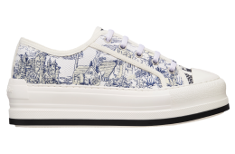 Walkndior Platform WMNS Deep Blue Cotton Embroidered / Toile De Jouy Scotland Motif