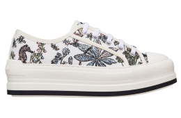Walkndior Platform WMNS White Multicolor Embroidered Cotton / Cabinet De Curiosités Motif